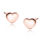 Cercei argint placati cu aur roz inima DiAmanti Z1784ERG-DIA
